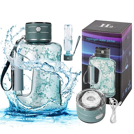 Hydrogen Water Bottle Generator 1.5L High-Capacity, USB Portable Hydrogen Water Machine, Hydrogen Water Ionizer Cup, Sports Water Bottle with SPE/PEM Technology (Turquoise)