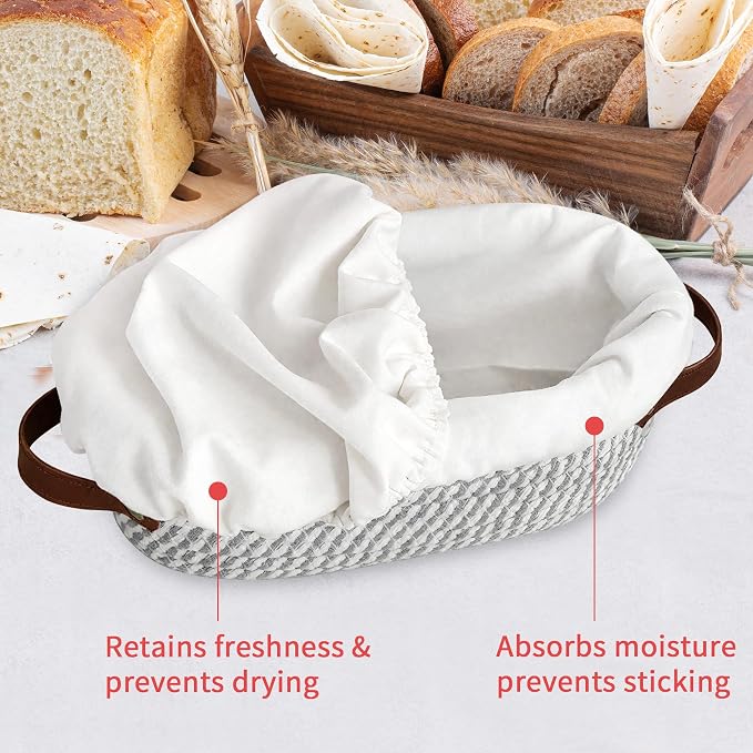 PeacePeo 38 Pcs Sourdough Starter Kit, Cotton Rope Banneton Bread Proofing Basket with Sourdough Starter Jars,10 Inch Round & Oval Proofing Basket with Liners & Covers for Artisan Bread Baking