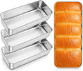 Leonyo 12x5IN Large Stainless Steel Loaf Pans for Baking Bread, 4 Pack | Non-Toxic Long Rectangular Metal Sandwich Bread Loaf Pans Tin for Homemade Meatloaf Sourdough Bread, Dishwasher Safe
