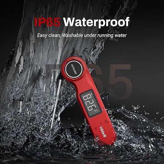 0.5 Seconds Fast Read Instant Meat Thermometer for Cooking, Digital Waterproof Food Thermometer for Kitchen Smoking and Other Daily Uses
