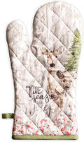 Maison d' Hermine Oven Gloves 100% Cotton Oven Mitt 7" x 13" with Loop Heat Resistant BBQ Cooking Gloves for Thanksgiving Christmas Decorations Baking Handling Hot Pans (Pack of 1, Mountain Life)