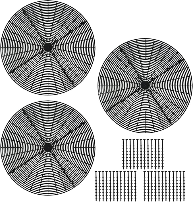 Z metnal Plant Pot Grid 20.8", 3 Pcs Cuttable Grid Flower Pot Cover, Plastic Grid Plant Pot Cover, Black, Flower Protector Cat Dog Digging Stopper Baby Kids Safety Plant Grid Pot Cover