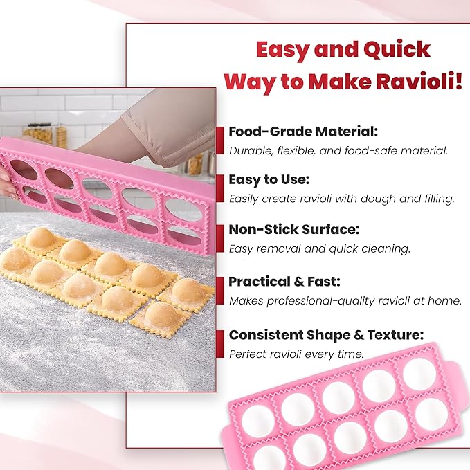 Pasta Making Tools Set 14 PCS, Pasta Maker Kit with Drying Rack, Ravioli Maker Press, Pasta Cutting Tools, Beech Wood Rolling Pins, Gnocchi Board, Homemade Pasta Accessories Set