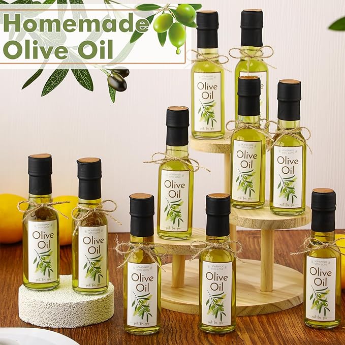 Havawish 50 Pcs 3oz Homemade Olive Oil Glass Bottles Hot Sauce Bottles with Leak Proof Screw Cap Funnel Bottle for Storing Homemade Olive Oil Wedding Baby Shower Holiday Gifts Favors(Clear)