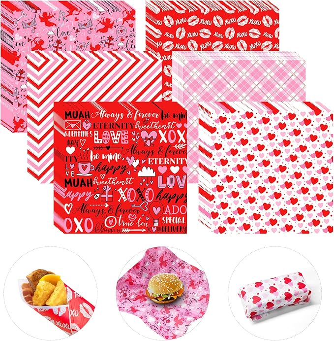 240Pcs Wax Paper Dry Waxed Deli Sheets 12x12in Sandwich Wrapper Decorative Parchment Sheet Food Basket Liner Greaseproof Paper Liners for Mother's Day Wedding Home Kitchen Wedding Birthday Party Favor