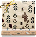 BeePure Reusable Beeswax Food Wrap - Eco-Friendly, Sustainable Wrap Roll (15"x80") - Plant & Bee Pattern for Food Storage