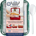 Fancy Panz Green Marble Premium Aluminum Foil Pan Carrier with Secure Latch Lid & Hot/Cold Gel Pack - Made in USA Reusable Casserole Carrier for Half Size Pans - Food Transport Holder for Entertaining