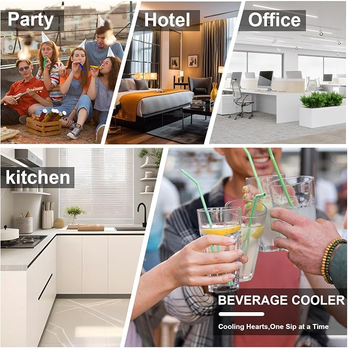 7 Temp Control 24 Can Mini Fridge, 0.95 Cu.Ft Beverage Cooler for Soda, Beer, Wine, Beauty Products, Mirrored Door Compact Refrigerator for Bedroom, Dorm, Office, Storage