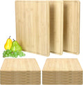 Eaasty 10 Pieces Bamboo Cutting Boards Set Bamboo Chopping Board Bulk Wooden Cutting Thick Sturdy Chopping with Juice Groove for Kitchen Meat Cheese and Vegetables Heavy Duty Serving Tray
