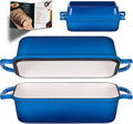 11x5 Inch Cast Iron Loaf Pan with Lid, Large Loaf Pans for Sourdough Bread Baking, Even Heat Distribution Loaf Dutch Oven for Homemade Bread, Meatloaf (5.8Qt, Marseille)