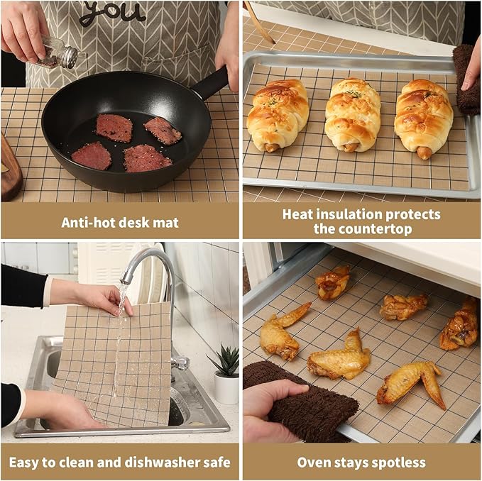 Silicone Baking Mat Roll 12IN*5FT Free Cutting, Non-Slip Pastry Mat, Non-Stick Reusable Air Fryer Liner, Oven Liners, Counter Mat, Freeze Dryer Mat, Easily Cut to Size Fit All Ovens Pans Tins Dishes