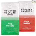 Counter Culture Whole Bean Coffee 2-Pack (Big Trouble - Medium Dark Roast & Slow Motion - Organic Decaf Medium Roast) Sustainably Sourced, Whole Coffee Beans, Kosher, Gluten Free, Nut Free - 12oz Bags