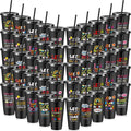 Uiifan 30 Pcs VBS Christian Cups Bulk for Kids, Religious Plastic Tumblers with Bible Verses, Sunday School and Church Gifts, Reusable Cups with Lids and Straws (Black)