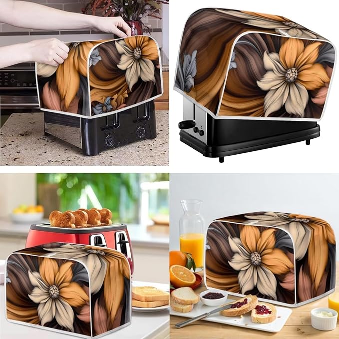 Vintage Flower Floral Pattern Appliance Covers Set Washable Kitchen Blender Dust Cover Bread Maker Toaster Cover 2 Slice Kitchen Accessories