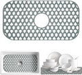 SAMSIER Silicone Sink Protectors Mats (13x11 & 14x12 & 16x12 & 18x16 & 19x14 & 21x16 & 22x13 & 25x16 & 26x14 & 28x14 & 30x16) for Bottom of Kitchen Sink (24”x13”, Center Drain)
