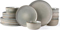 AmorArc Stoneware Dinnerware Sets,Round Reactive Glaze Ceramic Plates and Bowls Set,Highly Scratch Resistant | Dishwasher & Microwave Safe Dishes,Service for 6 (18pc)