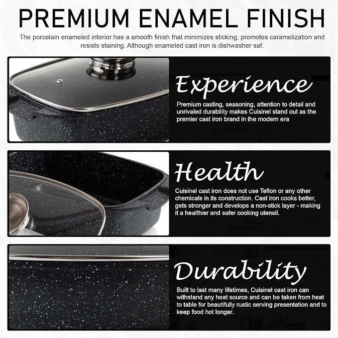Moss & Stone 6 Quart Oval Roaster Pot with Lid, 12"x8.3" Die Cast Aluminum Chicken Roaster, Induction, Gas & Ceramic Cooktop Compatible, Hard Anodized Nonstick Roasting Pan With Lid, Oven Safe