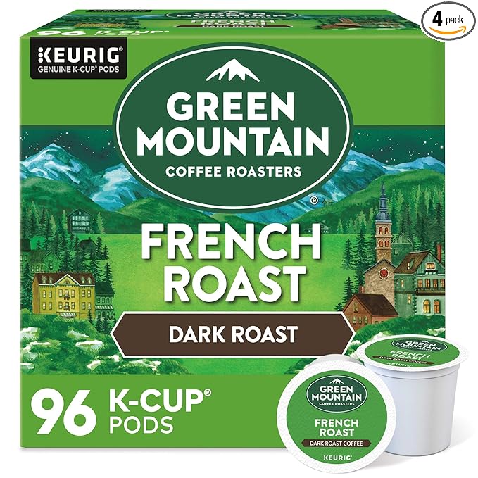 Green Mountain Coffee Roasters French Roast, Single-Serve Keurig K-Cup Pods, Dark Roast Coffee Pods, 96 Count