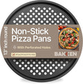 Non-Stick Pizza Pan with Holes - 13-Inch Perforated Pizza Crisper Carbon Steel Pizza Pan - 1 Round Pizza Trays PFOA PFOS and PTFE Free