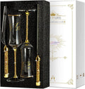 Wedding Cake Knife and Server Set, Wedding Cake Cutting Set with Mr and Champagne Flutes Glasses for Bride and Groom Gifts for Couples