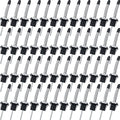 48 Pcs CHENGU Stainless Steel Bottle Pourers Tapered Liquor Pourers with Rubber Dust Caps Tapered Spouts Set Bar Supplies Vinegar Bottle Dispenser Wine Liquor Spout for Oil Beer Drink Water (Silver)