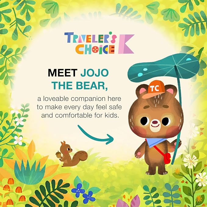 Traveler's Choice Kids JoJo the Bear's School Adventure, Jungle, Set (Backpack, Pencil Case, Lunch Box)