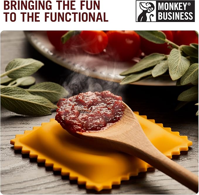 The Original Ravioli-Shaped Spoon Rest | Spoon Rest for Kitchen Counter | Cool and Cute Kitchen Accessories | from a Collection of Different Pasta-Shaped Unique Kitchen Gadgets | by Monkey Business