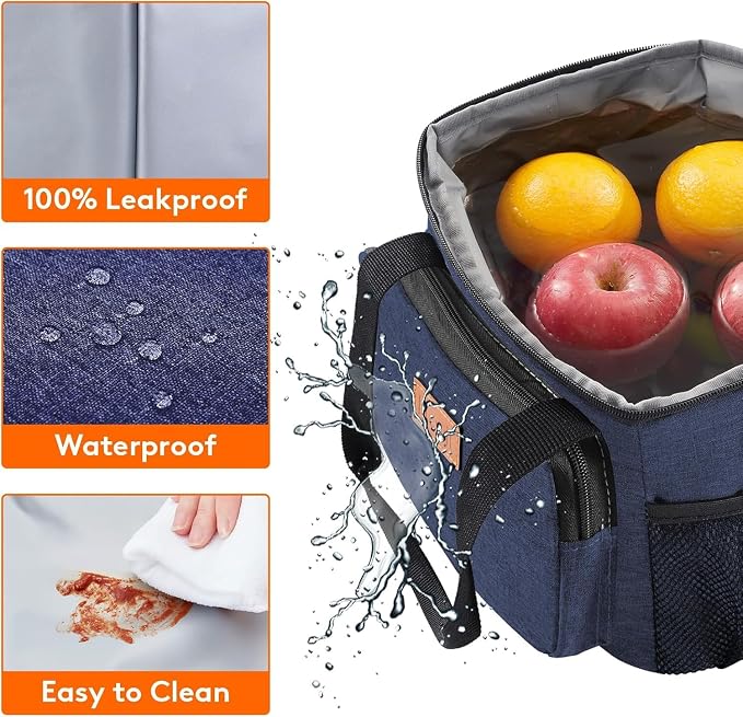 Lifewit Medium Lunch Bag, Insulated Lunch Box, Soft Cooler Cooling Tote for Adult Men Women, Dark Blue 12-Can (9L)