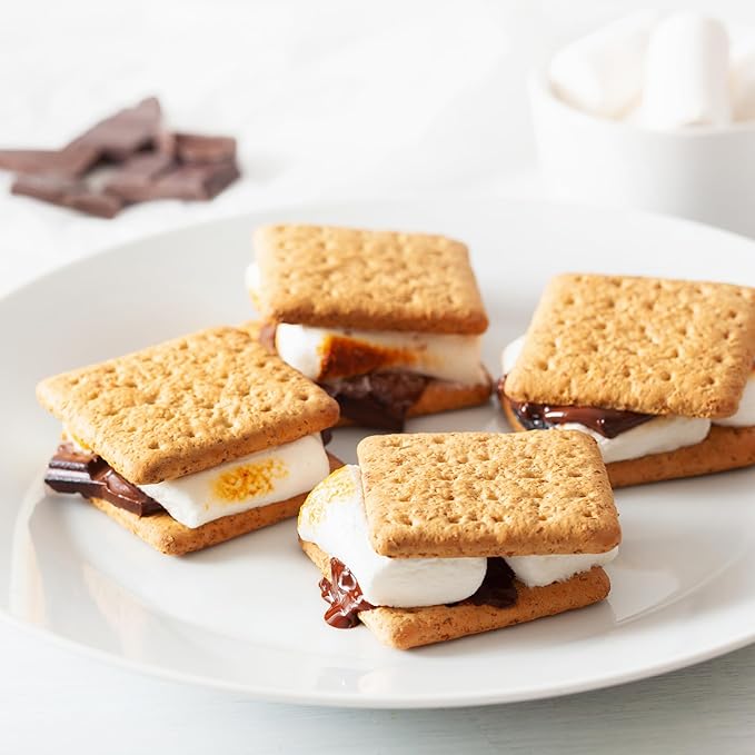 Nostalgia Tabletop Indoor Electric S'mores Maker - Smores Kit With Marshmallow Roasting Sticks and 4 Tray Lazy Susan for Graham Crackers, Chocolate, and Marshmallows - Movie Night Supplies - Brown
