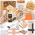 Sourdough Starter Kit with Banneton Bread Proofing Basket Set, 9" Round & 10" Oval Proofing Basket, Sourdough Bread Baking Supplies with Starter Jar, Bread Lame, Dough Whisk and Baking Tools