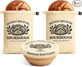 Reusable Beeswax Bread Bags for Homemade Bread & Sourdough (2 Bags + 1 Beeswax Bowl Cover) - XL Waxed Cotton Sourdough Bread Bags, Natural Food-Safe Storage, Keeps Loaves Fresh Longer, Zero Waste