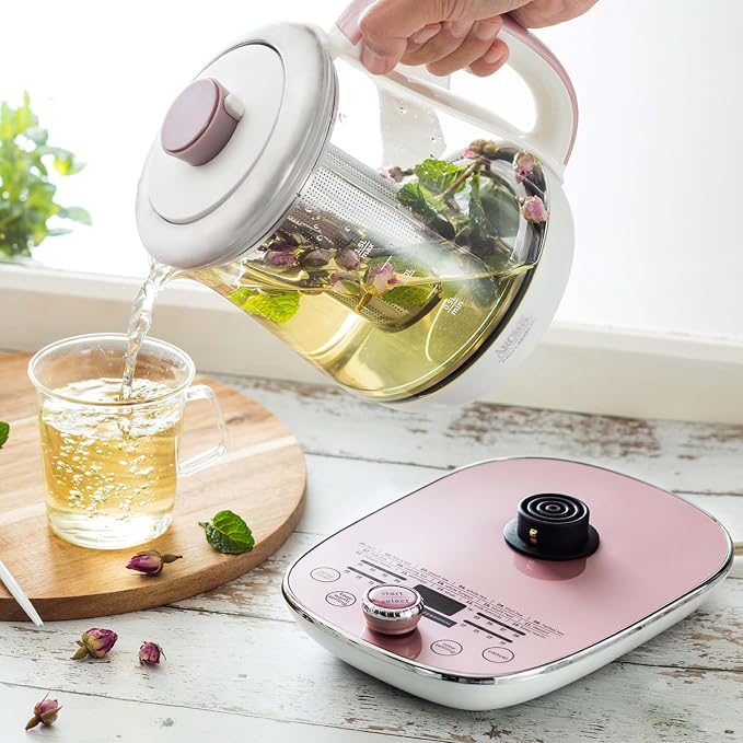 AROMA® Professional 1.5L / 6-Cup Glass Digital Electric Tea Maker, Automatic Keep Warm Mode, 16 Different Heat Setting Options, Spill-Free Pouring Spout (AWK-701)
