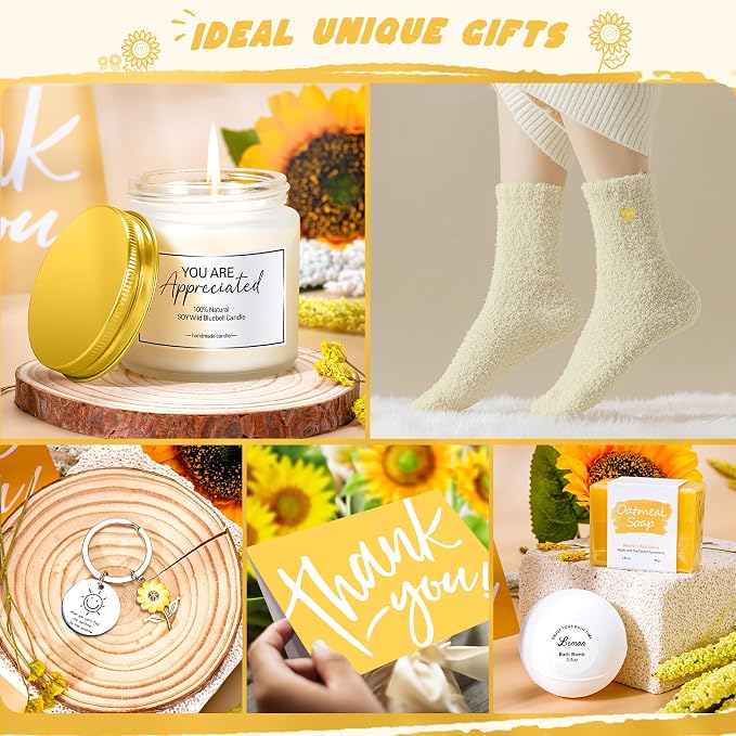 12PCS Thank You Gifts for Women,Birthday Gift,Appreciation Gifts for Coworkers, Sunshine Box for Employee, Thanks You Baskets for Women Friends Teacher, Mentor, Families, Friends, Leaders