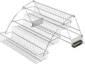 Hardware Resources 3-Tier Pull Down Spice Rack - Chrome-Finished Steel Retractable Organizer for Spice Bottles & Seasoning Jars - Easy to Install, Screws Included - Fits 15” Opening Wall Cabinet