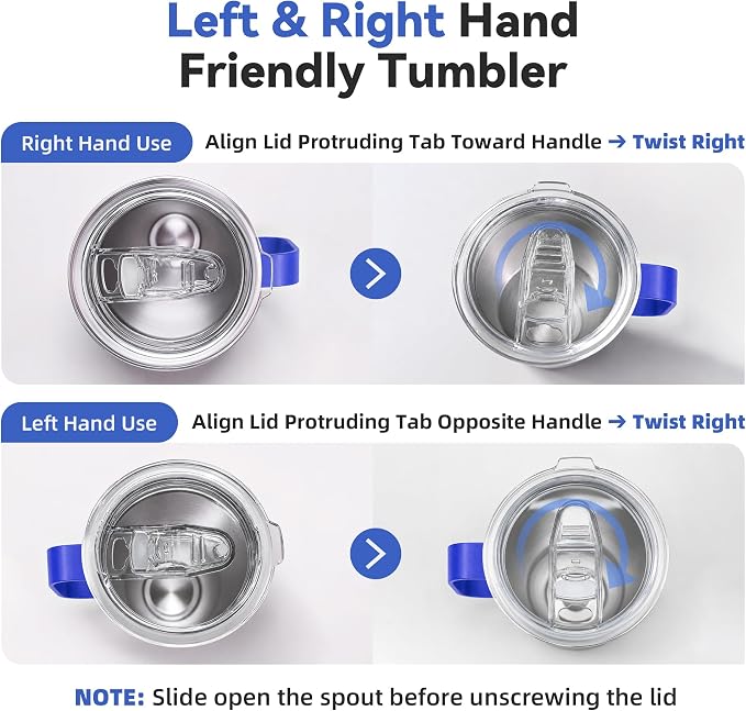 30 oz Tumbler with Handle and Lid, Stainless Steel Tumblers Bulk Double Wall Vacuum Insulated Travel Mug Leak Proof Cup Keep Drinks Cold and Hot Blue, 8 Pack
