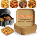 300Pcs 8 Inch Air Fryer Liners Disposable, Airfryer Paper Liners for 6-10 QT, Liners Paper Oil Proof and Easy Cleanup, Non Stick Air Fryers Accessories, Baking Liners, Parchment Paper Sheets
