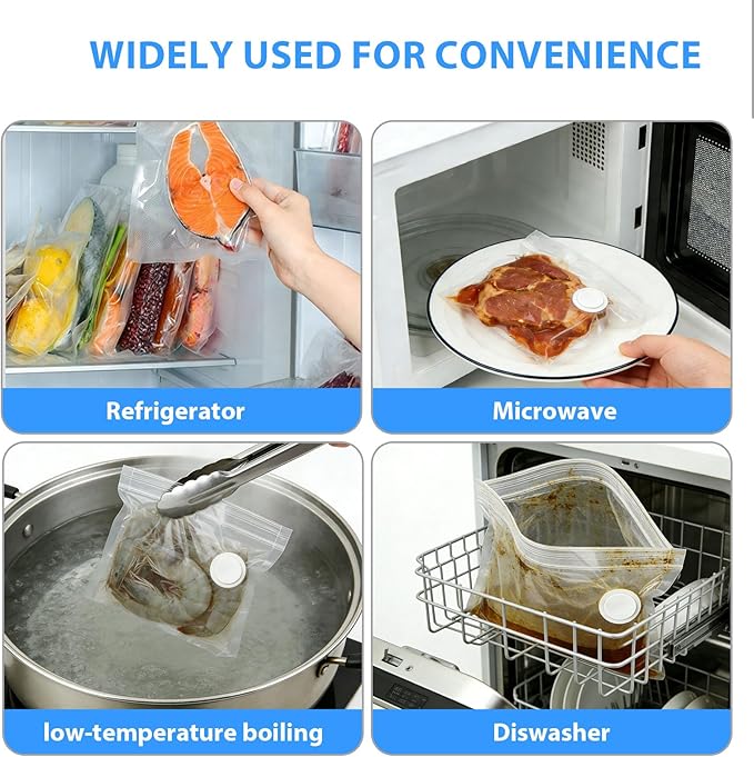 MOMODA Sous Vide Cooking Bags - Set of 20 | BPA-Free Reusable Vacuum Seal Bags (20 Small)