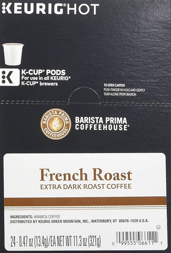Barista Prima Coffeehouse Dark Roast Extra Bold K-Cup for Keurig Brewers, French Roast Coffee,96 Count