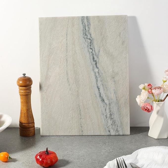 Koville Granite Cutting Board for Kitchen, 16x12 Inches Large Marble Slab Cheese Board, Rectangular Serving Board for Baking Charcuterie Pastry, Natural Stone Board for Countertop