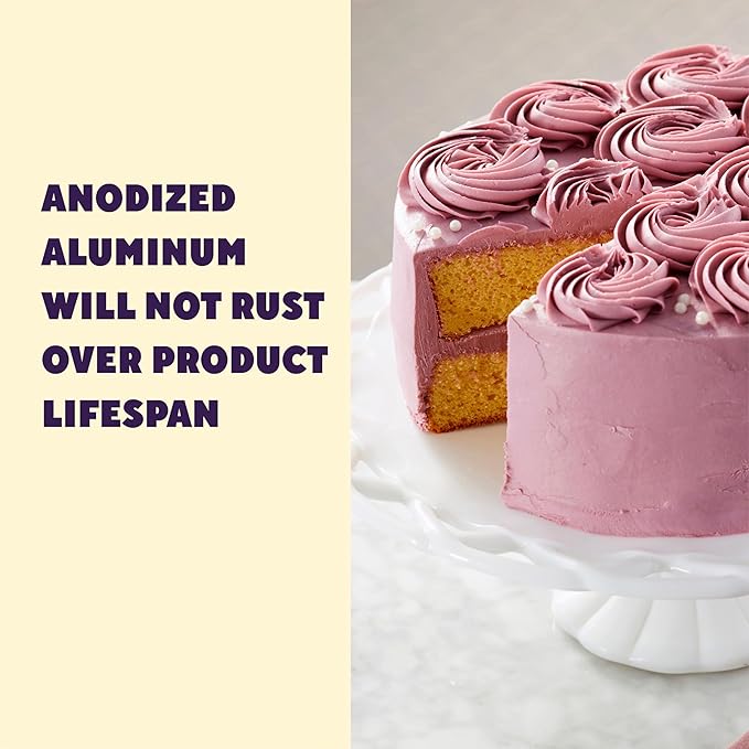 Wilton Aluminum Bakeware Round Tiered Cake Pan - Made from Natural Anodized Aluminum - Durable Cake Pan with Even Heat Distribution - Reduces Over-Baking - 10 x 2 Inch