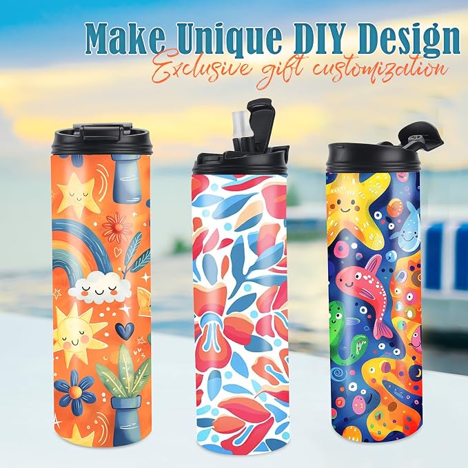 Joyclub 12 Pack Sublimation Water Bottles, 20 oz Dual Opening Tumblers | DIY Sublimation Blanks, Stainless Steel Bottle, Leakproof, Straw Included, Double-Wall Insulated for Gifts & Outdoor Use