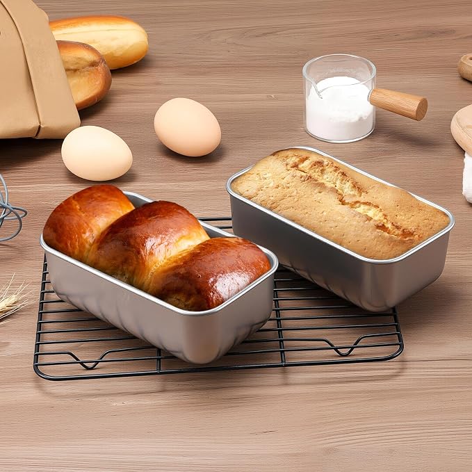 LIANYU 6.3 x 3.5 Inch Mini Loaf Pans for Baking Bread, 20 Pack Stainless Steel Small Bread Loaf Pan Mold for Homemade Meatloaf, Metal Tin Loaf Baking Pan for Banana Sourdough Sandwich, Dishwasher Safe
