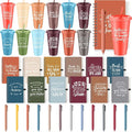 Shellwei 36 Pcs Employee Appreciation Gifts Bulk 24 oz Thank You Tumbler with Lid and Straw Mini Spiral Notebooks and Pens Appreciation Gifts for Team Employee Coworkers Teacher (Positive)