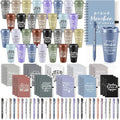 Teenyyou 90 Pcs Employee Appreciation Gift Set, 16oz Tumbler with Lid Notebook Pen Bulk Thank You Gift Holiday Party Favor for Teachers Office Coworker Teacher Staff Team (Dark Color,Elegant Style)