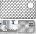 Sink Protectors for Kitchen Sinks - Large 28.4“ x 15” with Right Side Top Hole Heat Resistant Easy to Clean Non-Slip Kitchen Sink Mat for Kitchens Sinks Stainless Steel Bottom (Grey) - 72x38CM