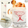 3pc-Beeswax Bread Bags for Homemade Bread & Sourdough,Zipper, – XL Eco-Friendly, Natural, Food-Safe Storage Bag to Keep Loaves Fresh Longer – Sustainable, Zero Waste