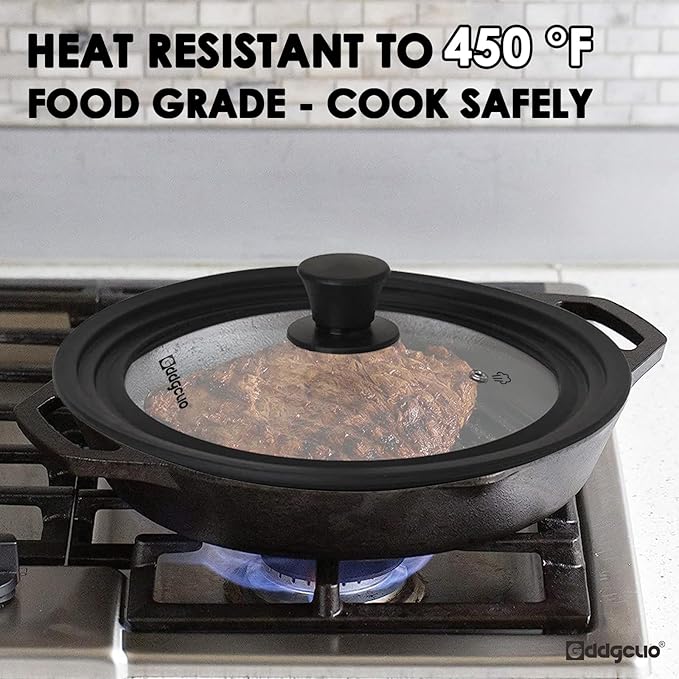 Universal Pan Lids, 2 Pcs Pot lids for Pots, Pans & Skillets - Fits 13", 14", 15" Diameter and 10", 11", 12" Diameter Cookware, Heat Resistant Frying Pan lid, Dishwasher Safe