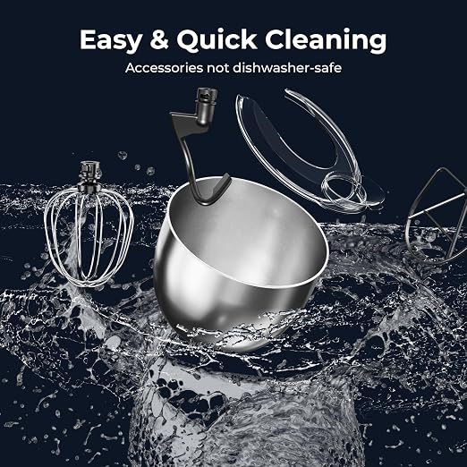 Electactic Stand Mixer With 12-Speed,5.3 QT Quiet Operation Electric Mixer With Tilt Head, Kitchen Mixer with Egg Whisk, Dough Hook, Flat Beater for Gift & Daily Use
