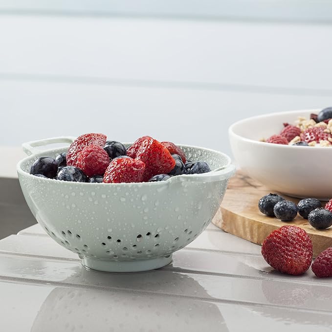 Zeal Colander Small (6”/15cm), Melamine, Sage Green, 19.5 x 15 x 7.5 cm