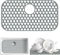 SAMSIER Silicone Sink Protectors Mats (13x11 & 14x12 & 16x12 & 18x16 & 19x14 & 21x16 & 22x13 & 25x16 & 26x14 & 28x14 & 30x16) for Bottom of Kitchen Sink (26”x14”, Rear Drain)